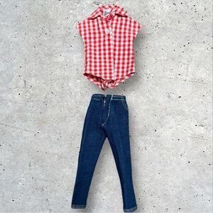 Vintage Mattel Barbie Jeans & Gingham Shirt Picnic 1960's